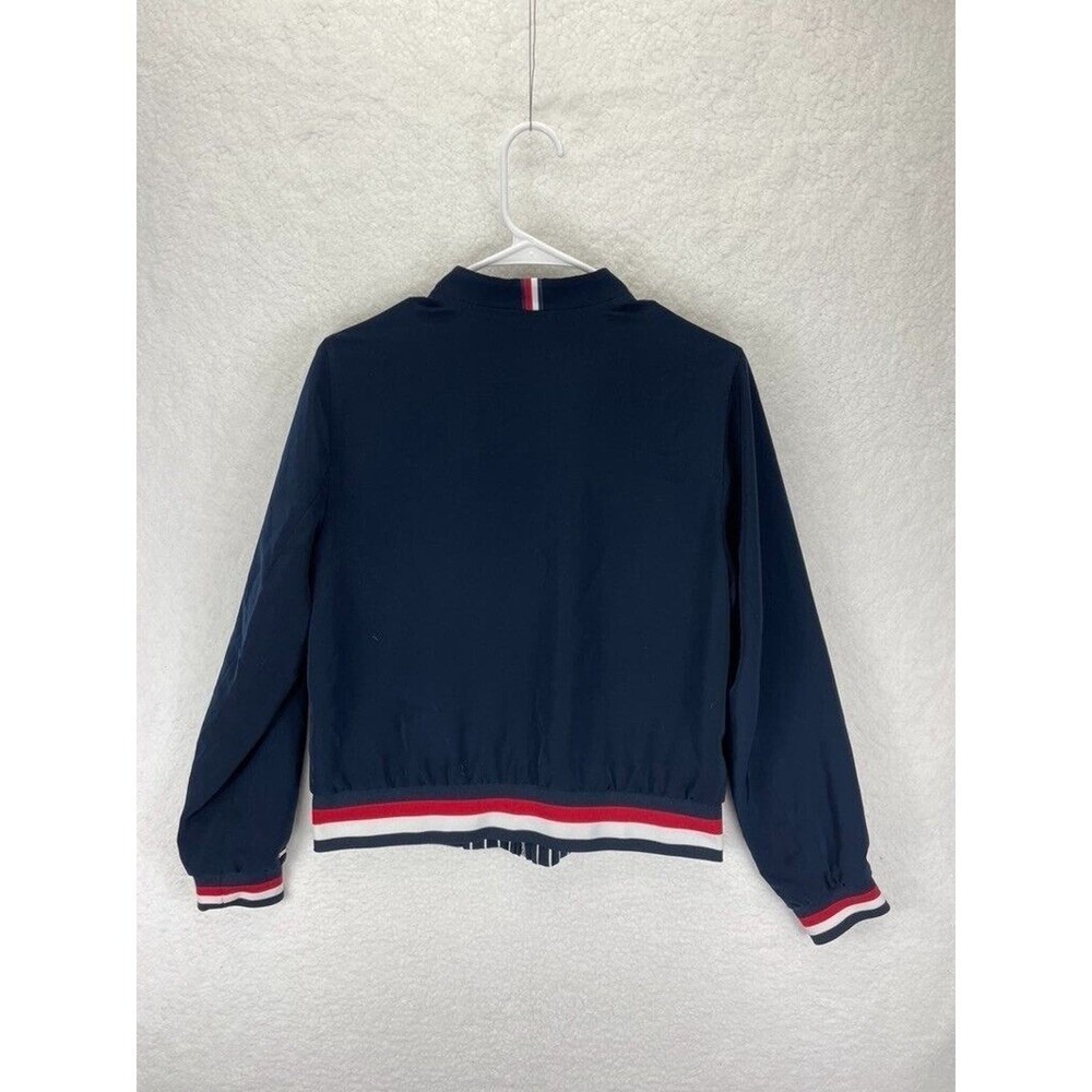 Tommy Hilfiger Reversible Bomber Jacket Women's M Navy White Stripe Full Zip - Picture 8 of 11